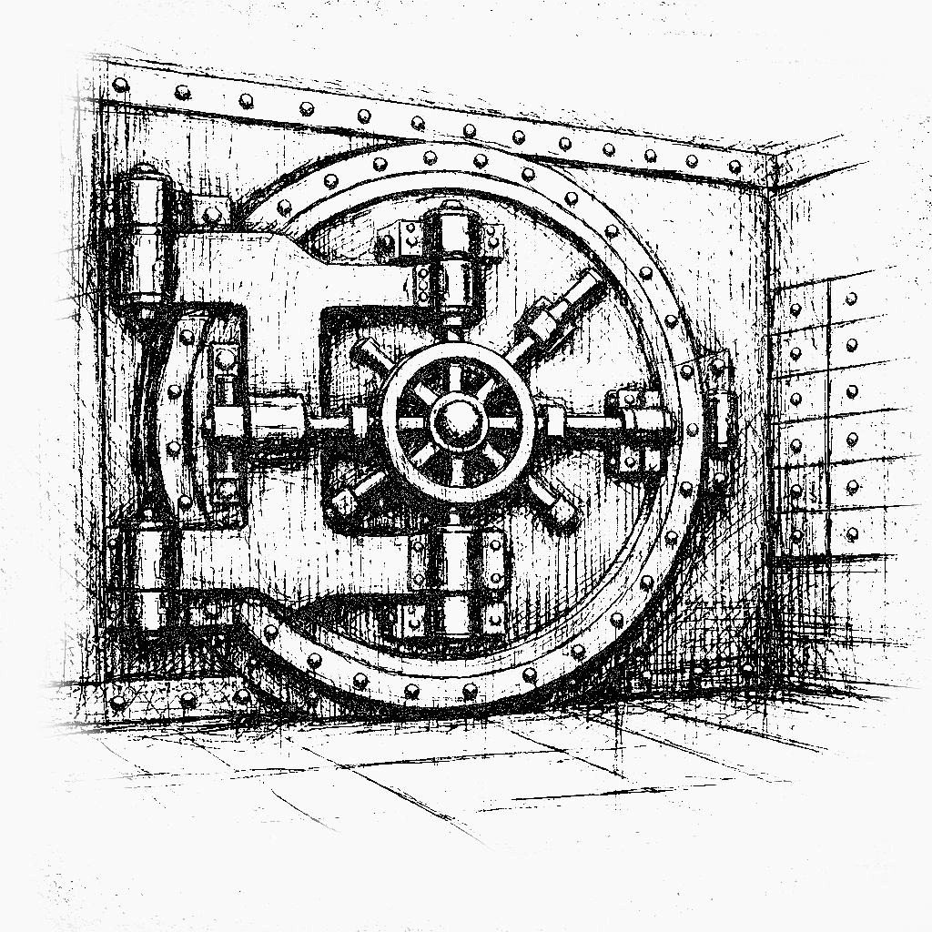 A vault door — security made tangible